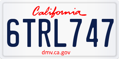 CA license plate 6TRL747