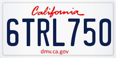 CA license plate 6TRL750