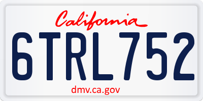 CA license plate 6TRL752