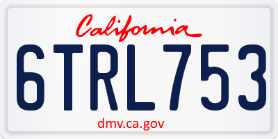 CA license plate 6TRL753
