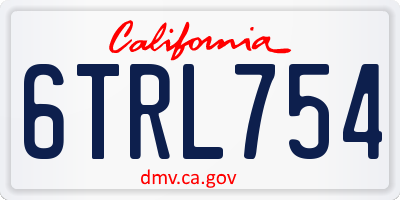 CA license plate 6TRL754