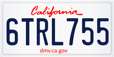 CA license plate 6TRL755