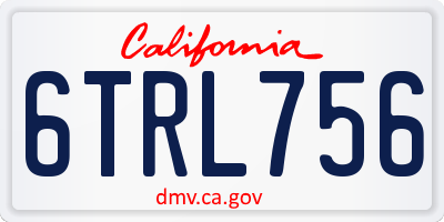 CA license plate 6TRL756