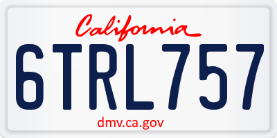 CA license plate 6TRL757