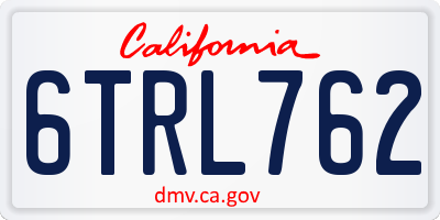 CA license plate 6TRL762