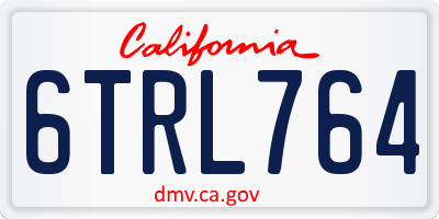 CA license plate 6TRL764