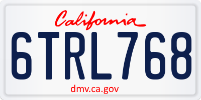CA license plate 6TRL768