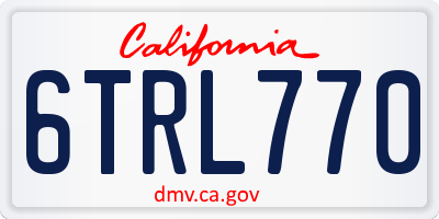 CA license plate 6TRL770