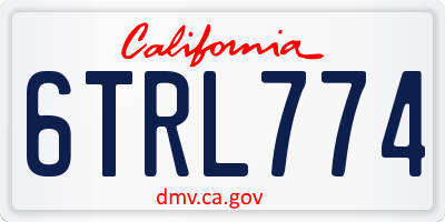 CA license plate 6TRL774