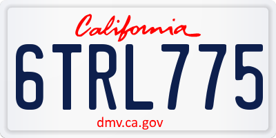 CA license plate 6TRL775