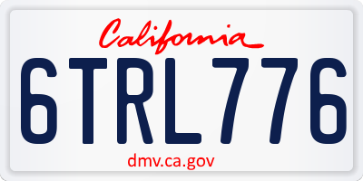 CA license plate 6TRL776