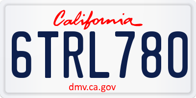 CA license plate 6TRL780