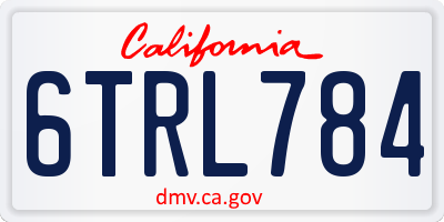 CA license plate 6TRL784