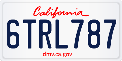 CA license plate 6TRL787