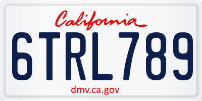 CA license plate 6TRL789