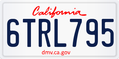 CA license plate 6TRL795