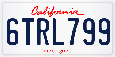 CA license plate 6TRL799