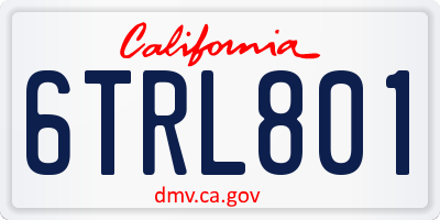 CA license plate 6TRL801