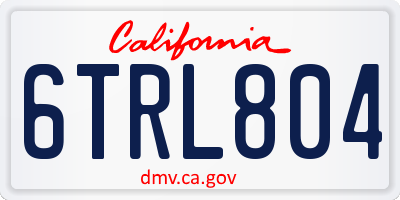 CA license plate 6TRL804