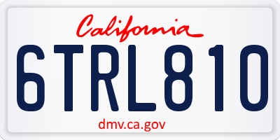 CA license plate 6TRL810