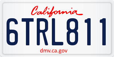 CA license plate 6TRL811