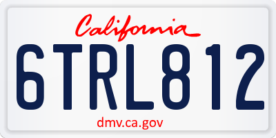 CA license plate 6TRL812