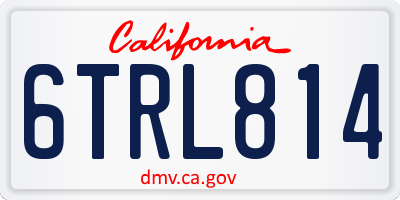 CA license plate 6TRL814