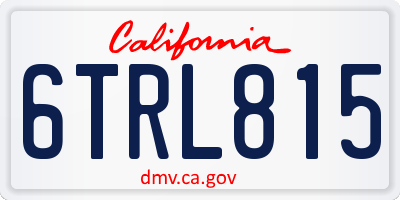 CA license plate 6TRL815