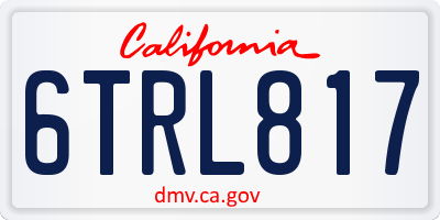 CA license plate 6TRL817