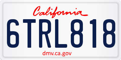 CA license plate 6TRL818