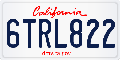 CA license plate 6TRL822