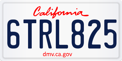 CA license plate 6TRL825