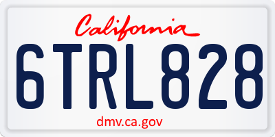 CA license plate 6TRL828