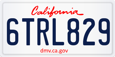 CA license plate 6TRL829