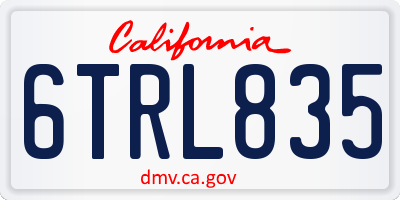 CA license plate 6TRL835