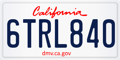 CA license plate 6TRL840