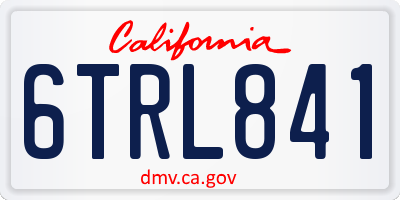 CA license plate 6TRL841