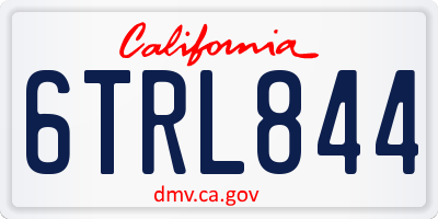 CA license plate 6TRL844