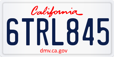 CA license plate 6TRL845