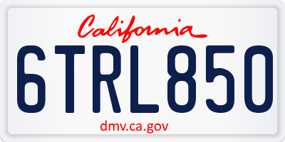 CA license plate 6TRL850
