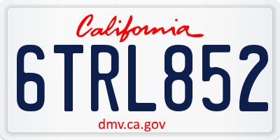 CA license plate 6TRL852