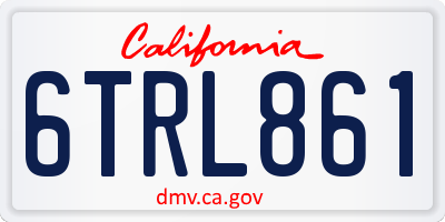 CA license plate 6TRL861