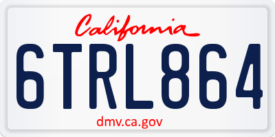 CA license plate 6TRL864