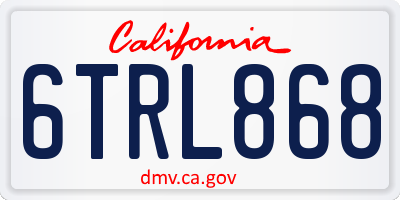 CA license plate 6TRL868
