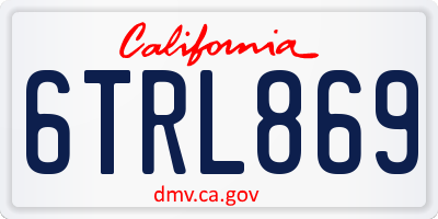 CA license plate 6TRL869