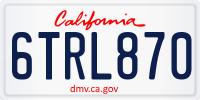 CA license plate 6TRL870