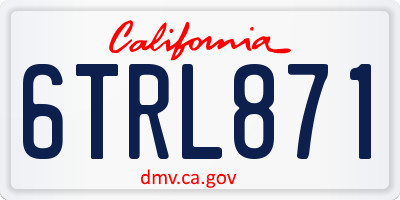 CA license plate 6TRL871