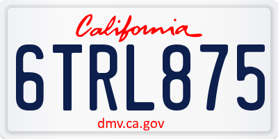 CA license plate 6TRL875