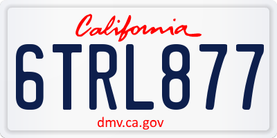 CA license plate 6TRL877