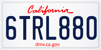 CA license plate 6TRL880